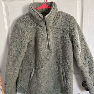 Abercrombie Soft AF Mint Sherpa Quarter Zip